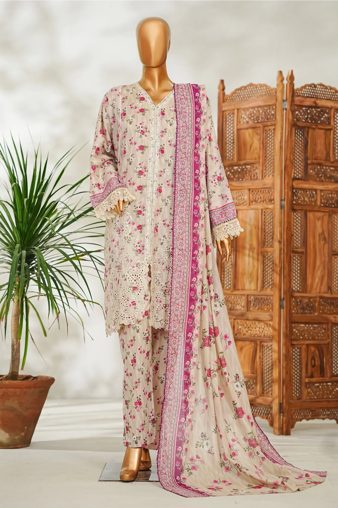 Stitched 3 Piece Exclusive Emb Lawn