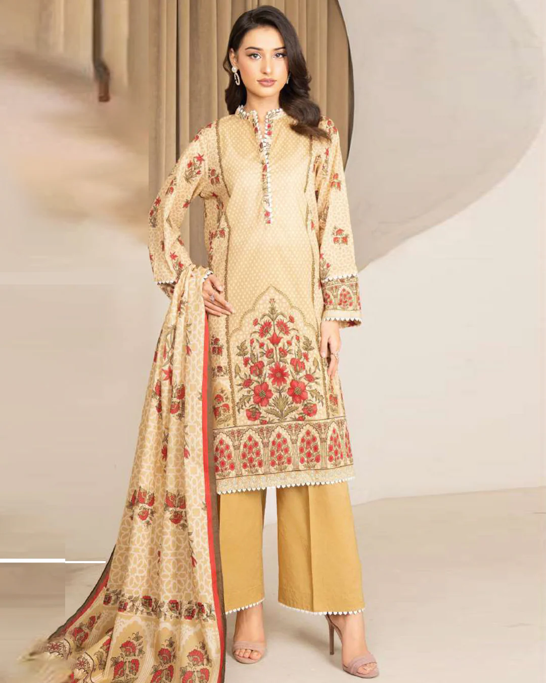 Unstitched Lawn Printed 3 Piece Suit