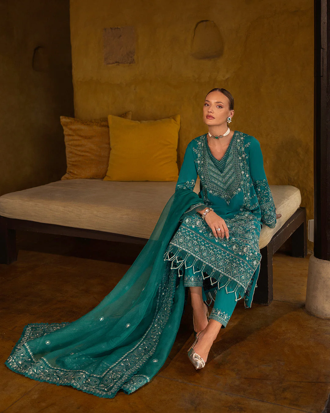 Zinnia Embroidered  Lawn - Image 4